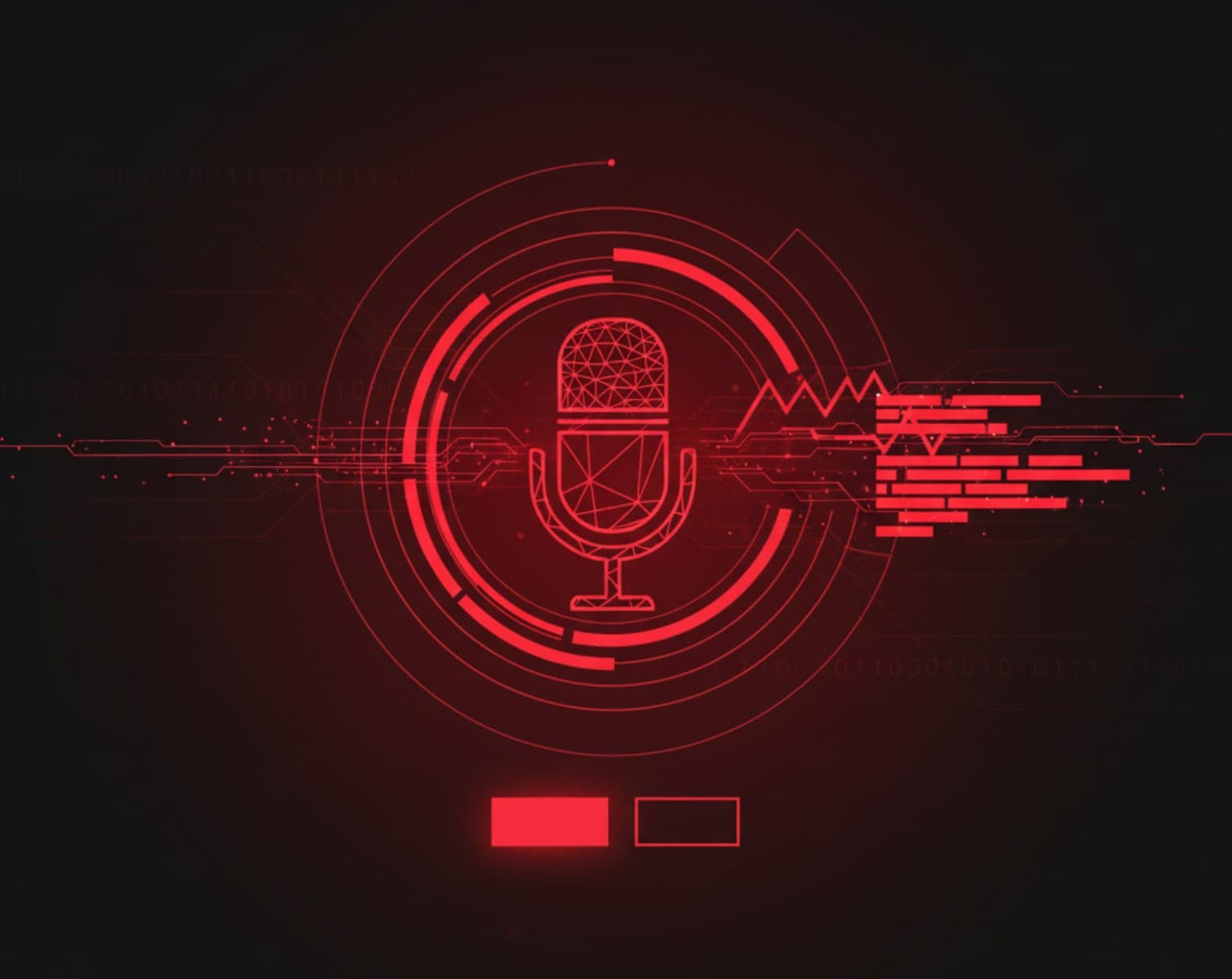 AI-Powered Transcription interface showing audio waveforms and transcribed text