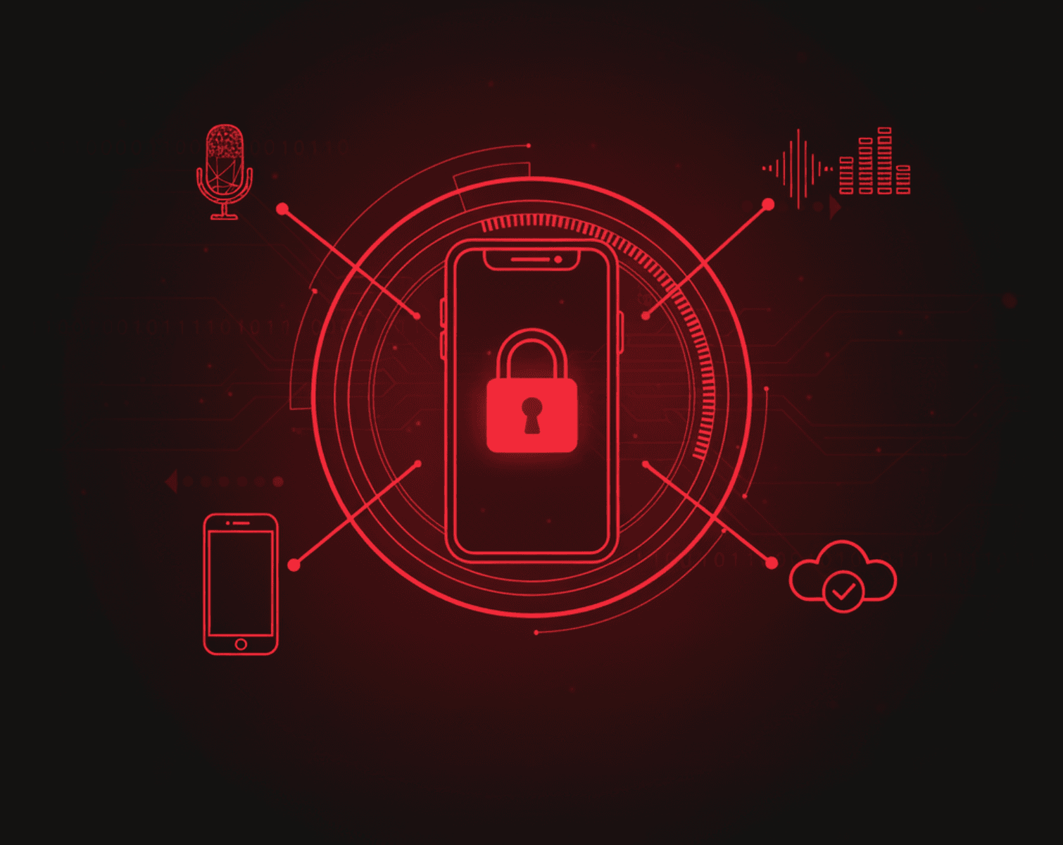 Background recording interface showing continuous recording even when phone is locked